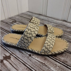Lucky Brand | LIKE-NEW Decime Chevron Striped Espadrille Slide Sandals